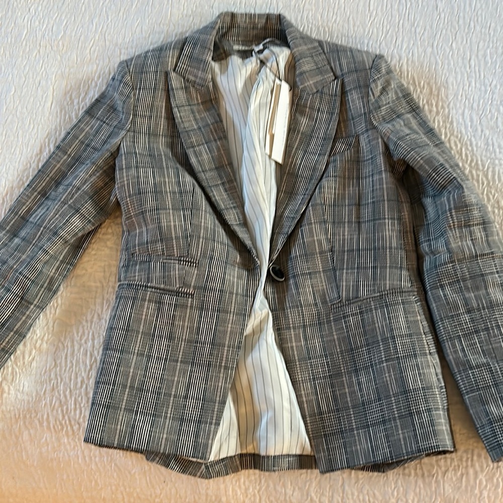 Veronica Beard GIa Blue Plaid Dickey Jacket 6